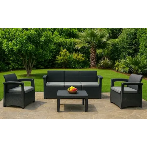 JUEGO LIVING ESTILO RATÁN 5 PERSONAS